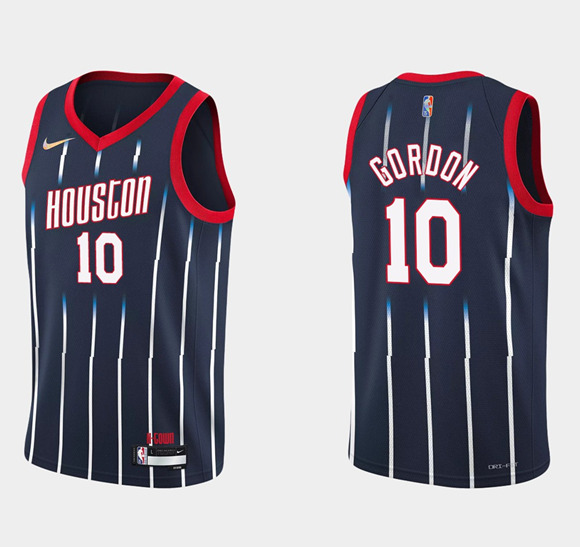 Men's Houston Rockets #10 Eric Gordon 2021/22 City Edition 75th Anniversary Navy Stitched Basketball Jersey